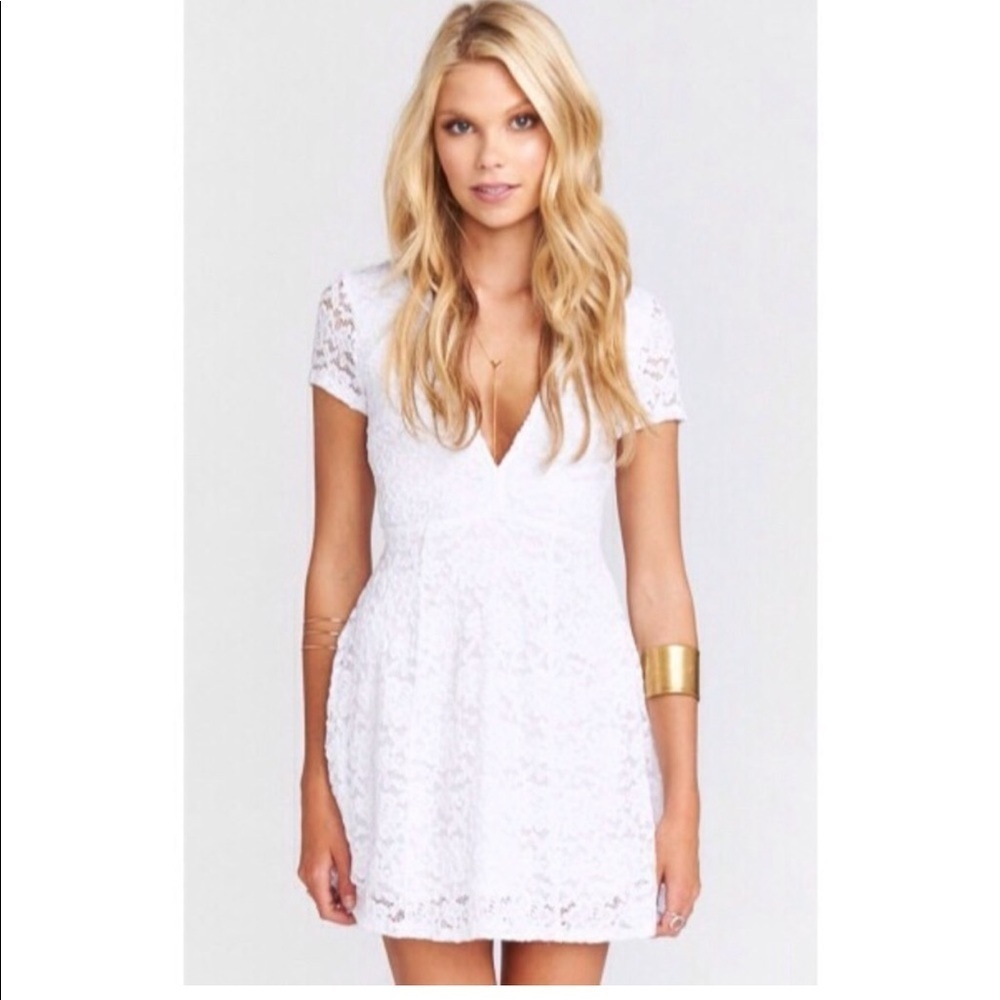 show me your mumu Ibiza Dress in Larose Lace White